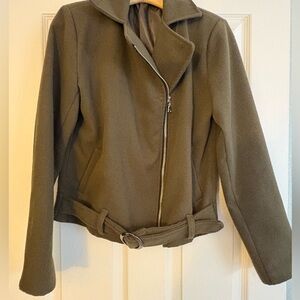 Italian-Made Moto Olive Jacket